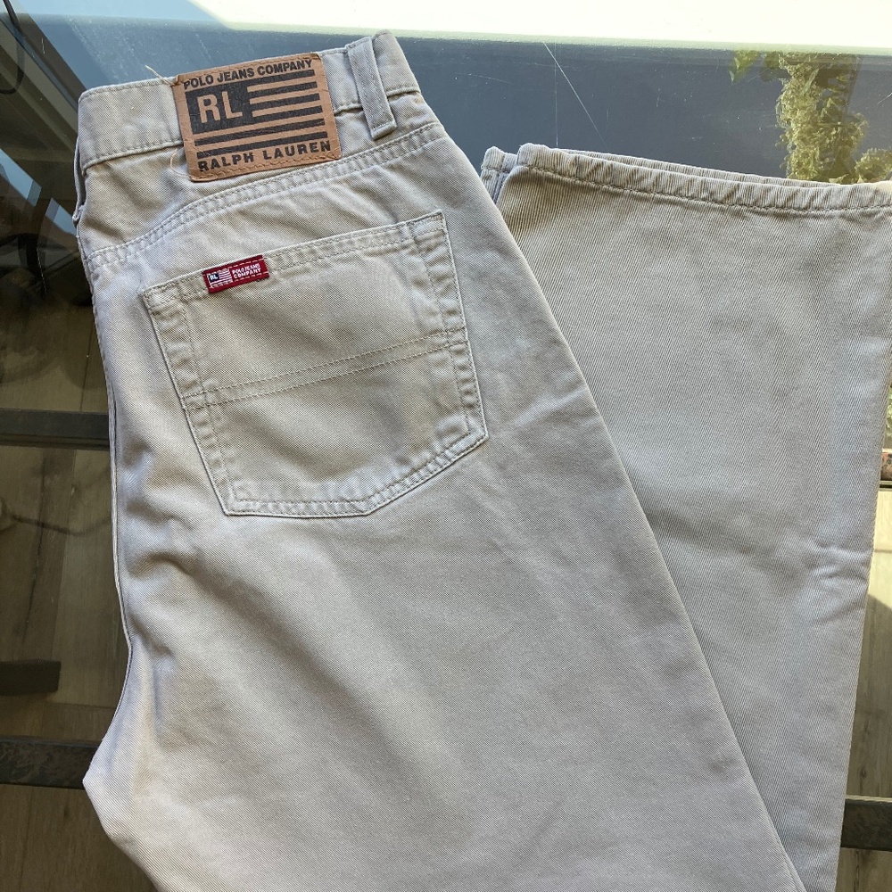 Ralph Lauren Vintage Saturday Cropped Beige Jeans - Size 12